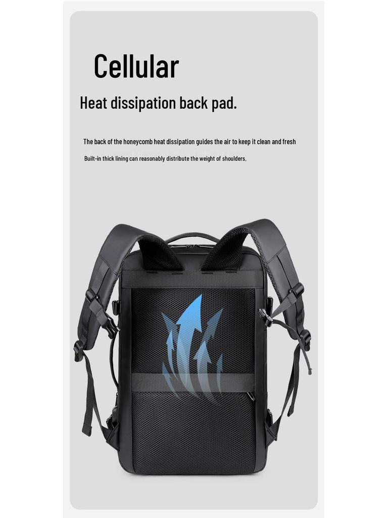 Men's Waterproof Business Backpack with Large Storage for Commuting, Travel, and Laptop.