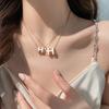 H letter pendant necklace women's niche high-end neck chain Xia titanium steel non-fading collarbone chain