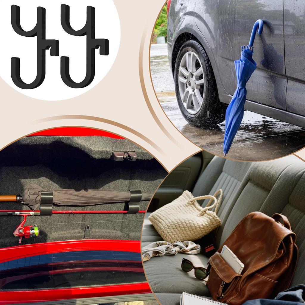 Car umbrella hook 2 Pieces Bag Holder Vehicle trunk rack Space-Saving  for Trunk Automotive SUV Truck Umbrella Handbag Grocery