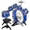 Drum Set for Children +3 Years with Drums, Bass Drum, Cymbal, Pedal and Drumsticks Star Theme Design 65x22x57 cm Blue