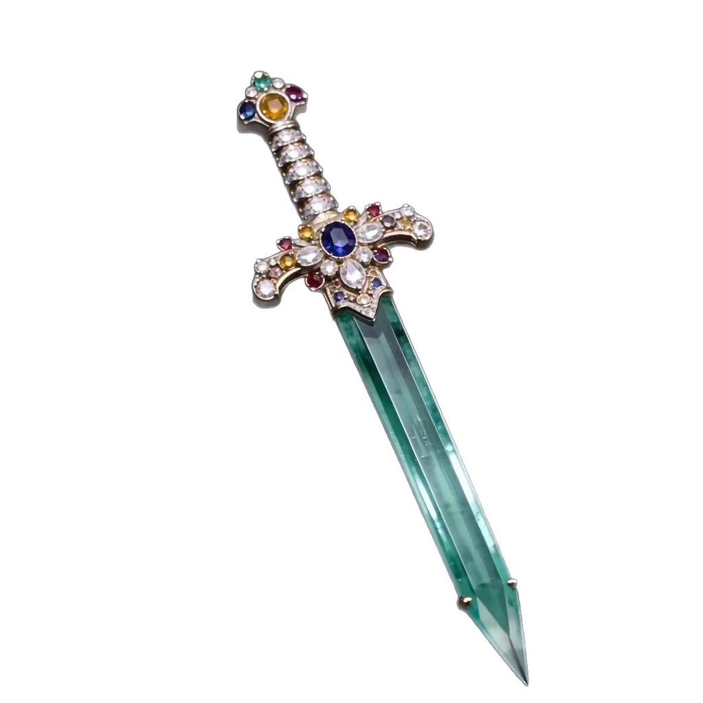 "Knight's Oath" Color Knight's Oath Brooch Temperament Fashion Personality Delicate Heavy Industry Design Button Jewelry