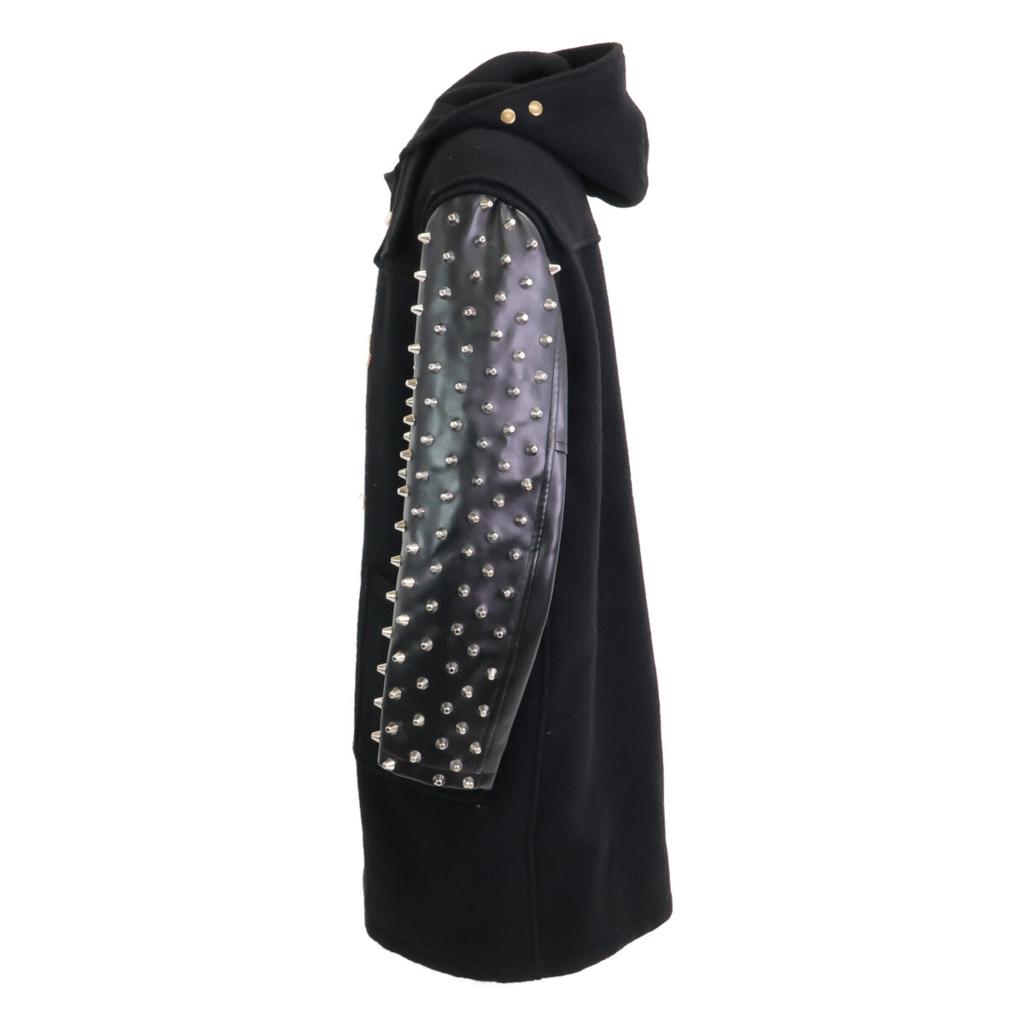 JUNYA WATANABE MAN X Gloverall JH-C017 Wool Duffle Jacket with Leather Sleeves and Studs Coat S blackUsed