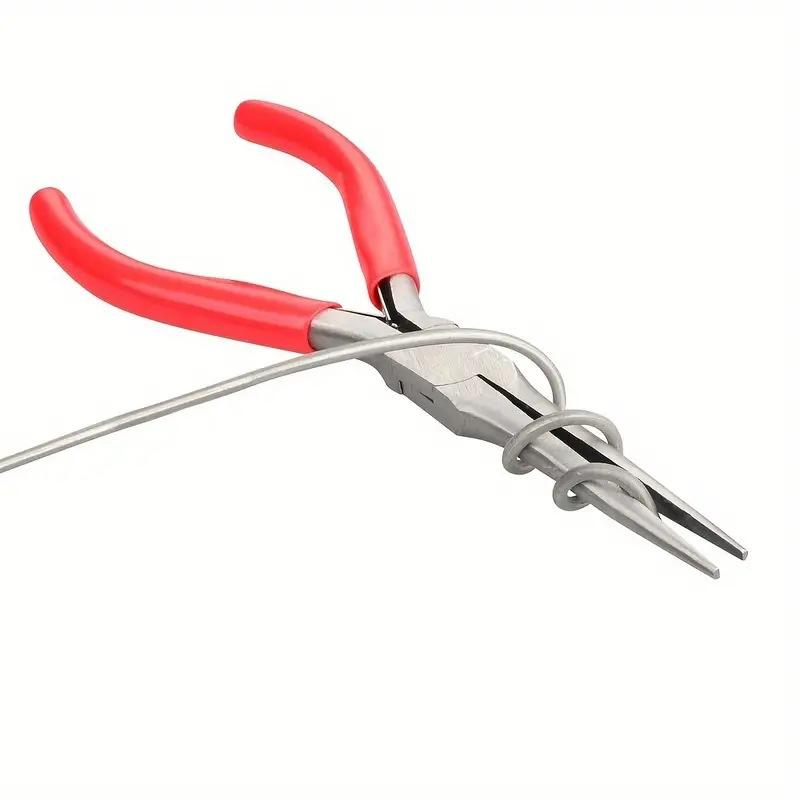 4.5-inch red needle mouth pliers, mini jewelry pliers, nail pliers, DIY handmade model pliers, tools Red needle nose pliers