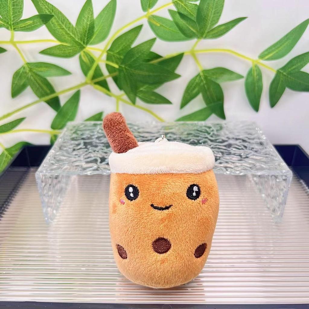 Cute Fruit Bubble Tea Cup Plush Keychain Adorable Cartoon Plush Toy For Kids