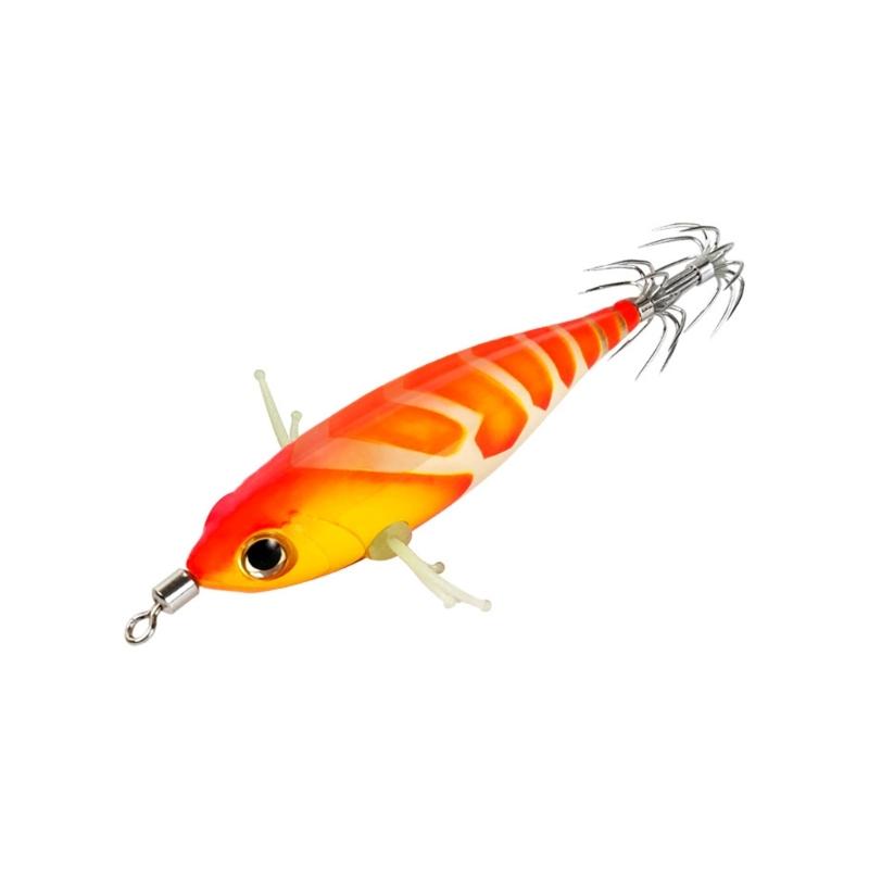 

Artificial Hard Baits Shrimp Lures Baits with Sound Beads 5.5cm Fishing Lures Glow Squid Jig Glow Jig Hook оранжевый