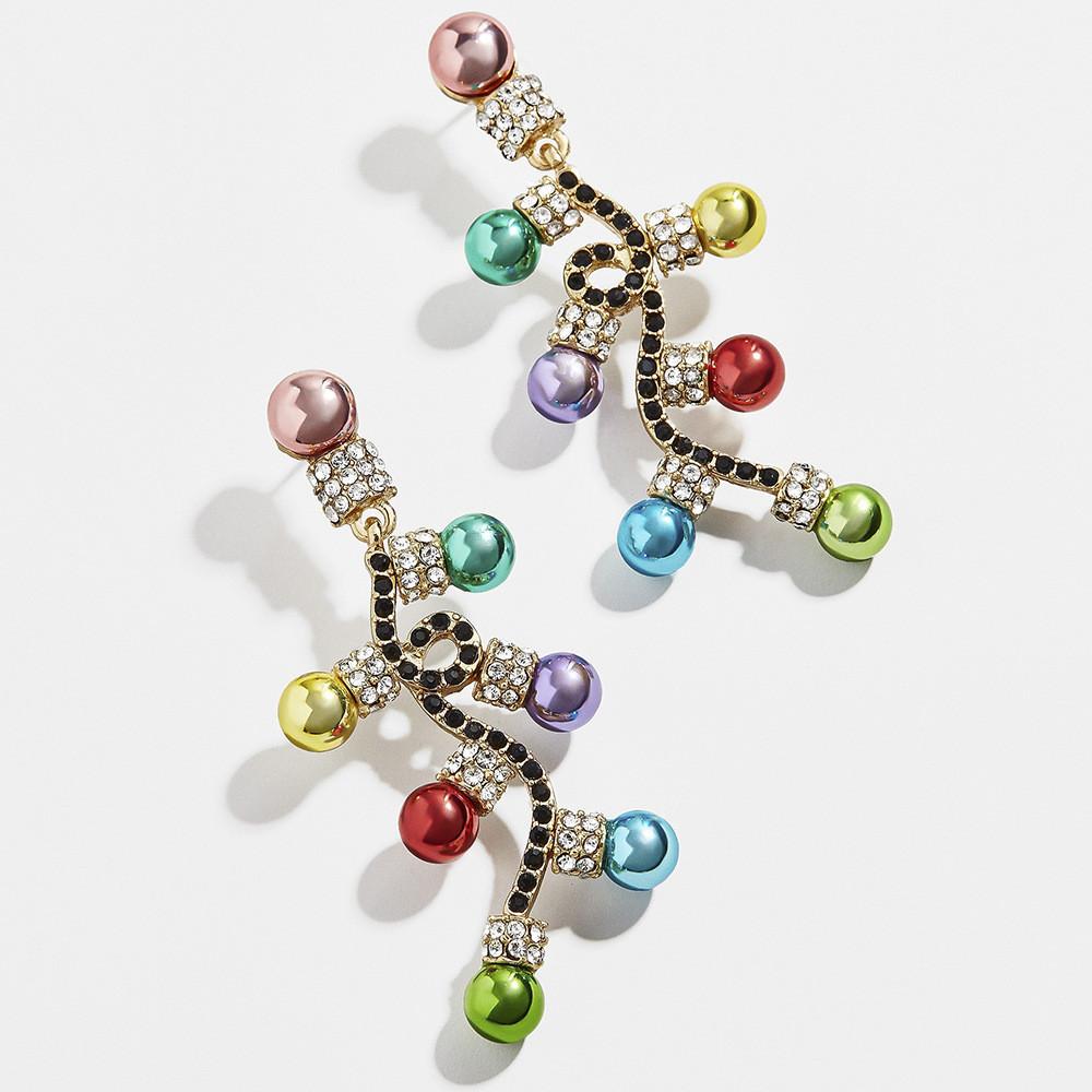 Trendy Colorful Pearl Alloy Earrings For Women Geometric Design Fashion Jewelry