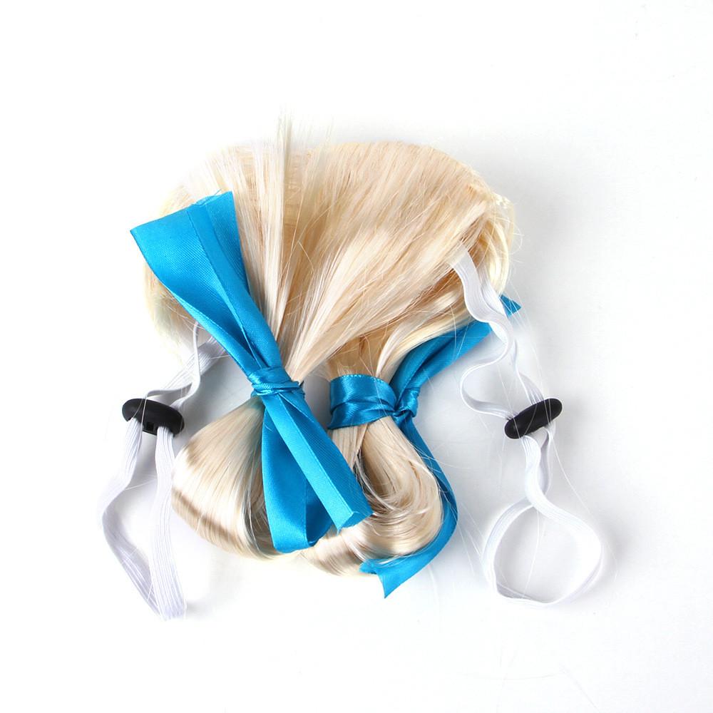 Gold Light Blue Bowknot Pet Hair Cap Headwear Pet Hats Decoration Gift Fashion