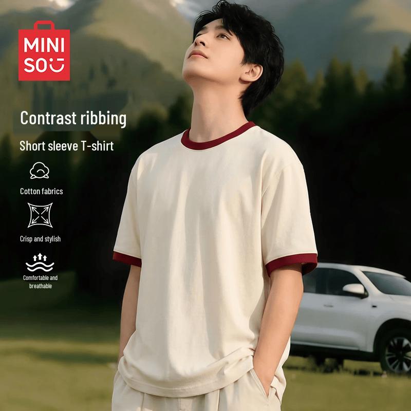 MINISO Men s Retro Color Block T-Shirt 3XL