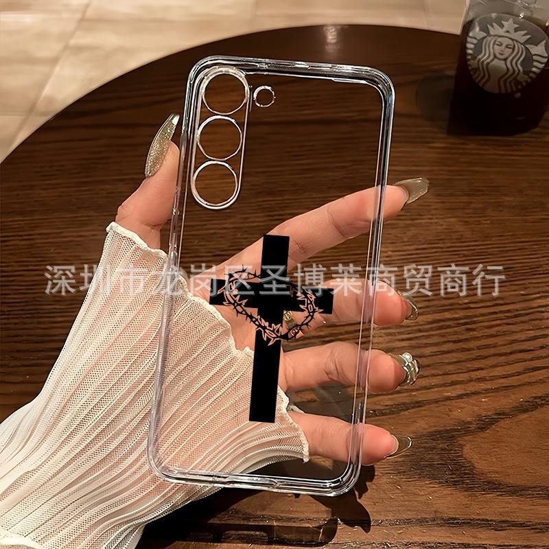 Schwarze Dornen für Samsung S26ULTRA Handyhülle Galaxy S23 feines Loch S25 transparent NOTE20 sturzsicher