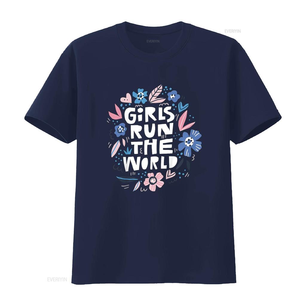 Girls Run The World T Shirt For Women And Kids vintage Washed Versatile homme Comfortable Stretched Soft Top For Everyday Wear