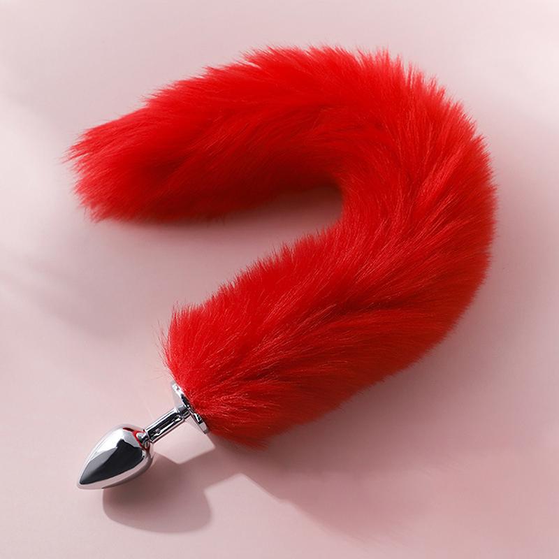 Metal Pointed Tip Plush Rabbit Tail Anal Plug Prostate Massager Butt Plug Fox Tail Cosplay Erotic Sex Toys For Adults Sex Game