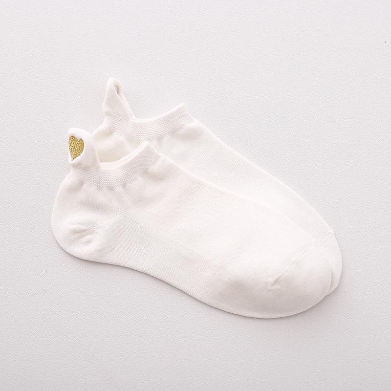 Women Cotton Ankle Socks New Fashion Spring Color Novelty Girls Cute Heart Embroidery Casual Funny Short Socks