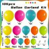 106pcs Tropical Balloon Arch Wreath Set Pink Green Blue Orange Yellow Latex Balloon Hawaii Birthday Baby Shower Pool Party Decor