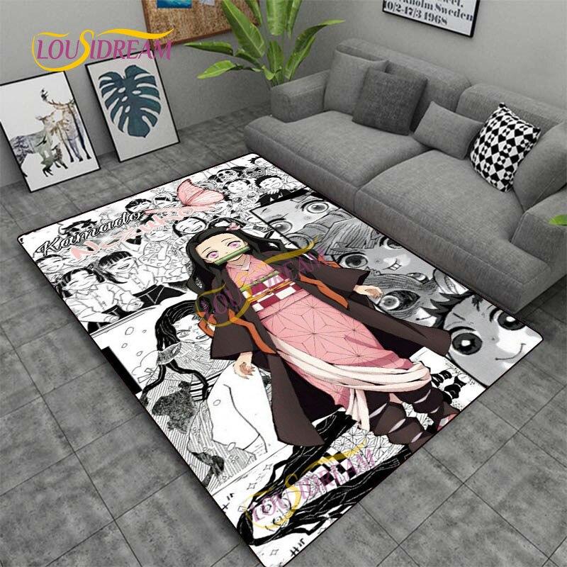Demon Slayer Japan Cartoon Rug Kitchen Mat Bedroom Door Rug Living Room Carpet Children Game Soft Mat