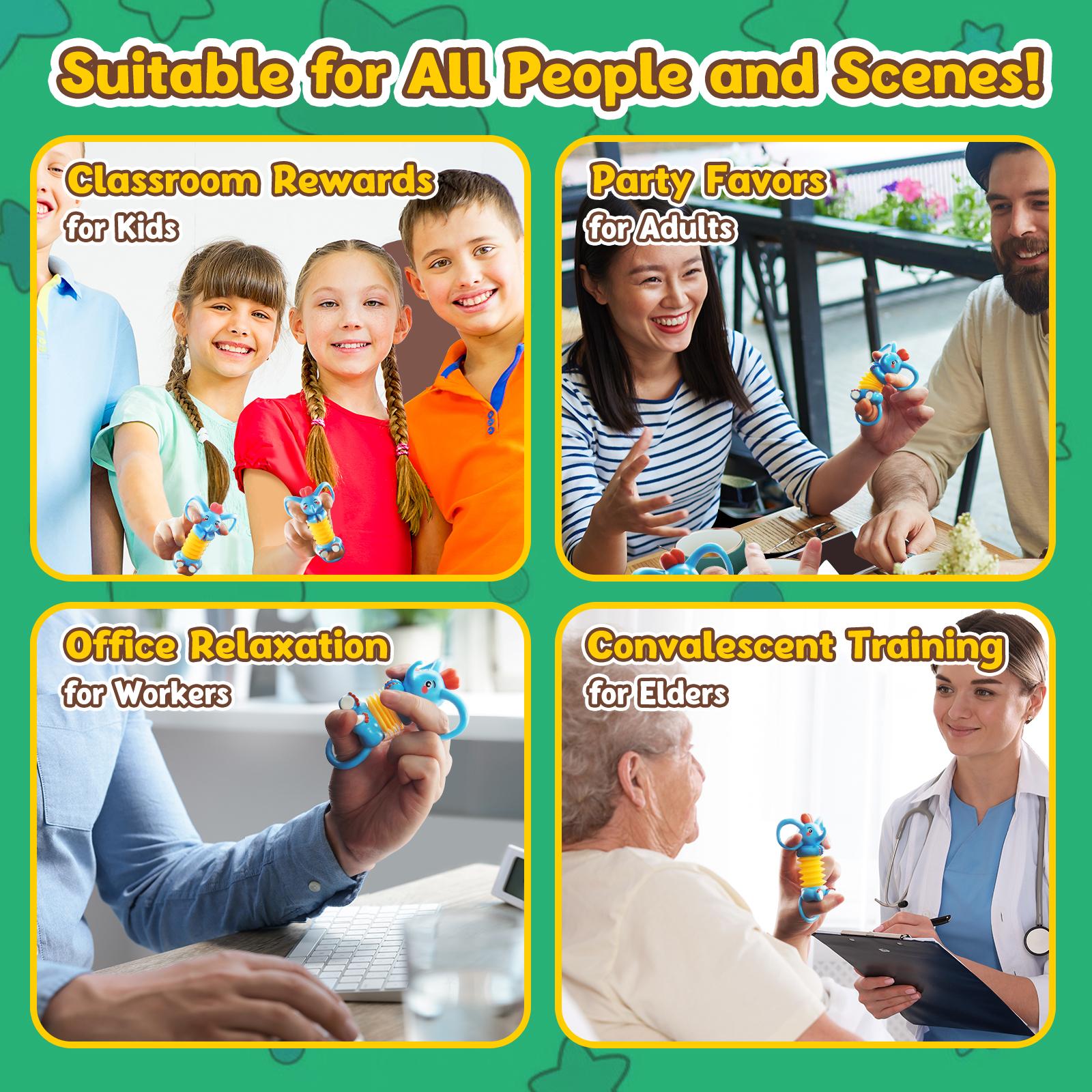 Ooulnee Finger Puppet Fidget Sensory Toys Ollie Cute Kawai Elephant Pop Tube — фото 8