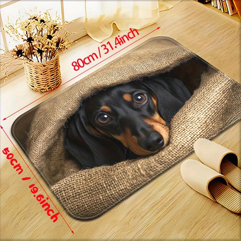 1Pcs Anti Fatigue Kitchen Rugs Dachshund Peeking Print Waterproof Non-Slip Thick Cushioned Kitchen Mat Heavy Duty Comfort Standing Mat for Bathroom