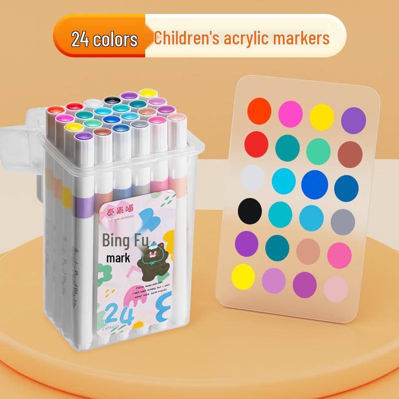 Liquid Acrylic Marker Pen Set for Art Students - Colored Soft-Tip Brushes