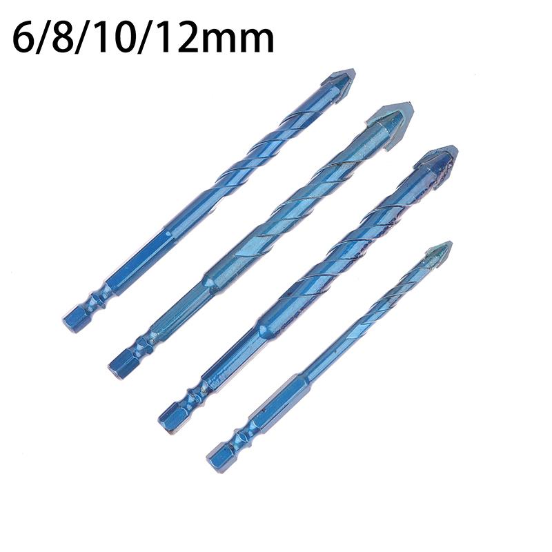 1/4 Stück Rotationsbohrer für Glas Keramik Fliesen Ziegel Holz Mauerwerk Hartlegierung Wandlochbohrer Säge Mauerwerk Beton Spiralbohrer
