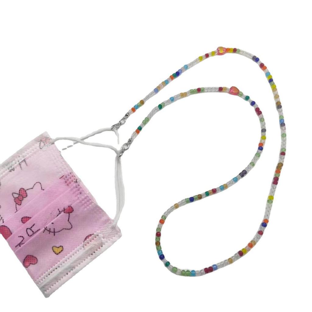 Sommer Xu Lu Mehrzweckkette: Trendige Anti-Verlust-Kette für Sonnenbrillen, Brillen, Hüte - Mit bunten Kristallperlen