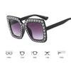 Unisex Diamond Plated Sunglasses Retro Square Large Frame UV400 Sun Glasses Fashion Outdoor Personalized
