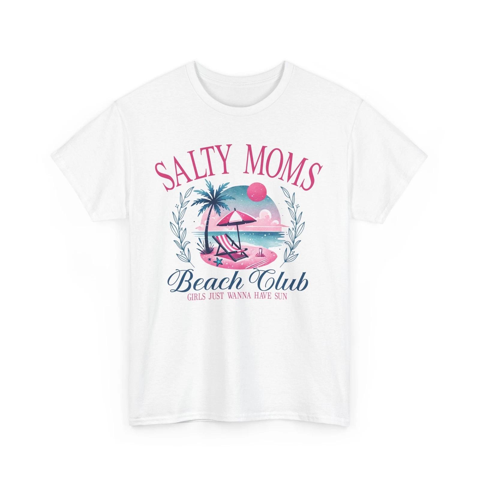 Beach Vibes T-Shirt | Summer Ocean Waves Tee | Salty Moms Beach Club Shirt L
