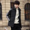 Mens Winter Down Jacket Stand Collar Short Casual White Duck Warm Coat Fashion Urban Style