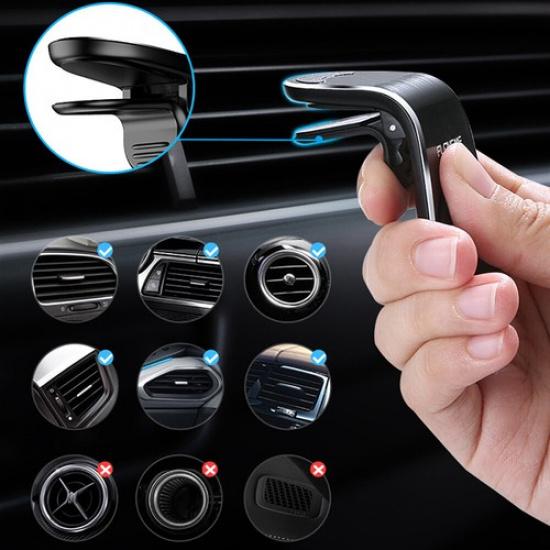In Car Magnetic Phone Mount Air Vent Phone Holder For iPhone Android Black