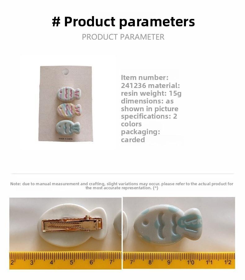 Early spring cute taiyaki small hair clips for girls. Adorable 3D texture, sweet macaron colors, dual-use for side hair & bangs.