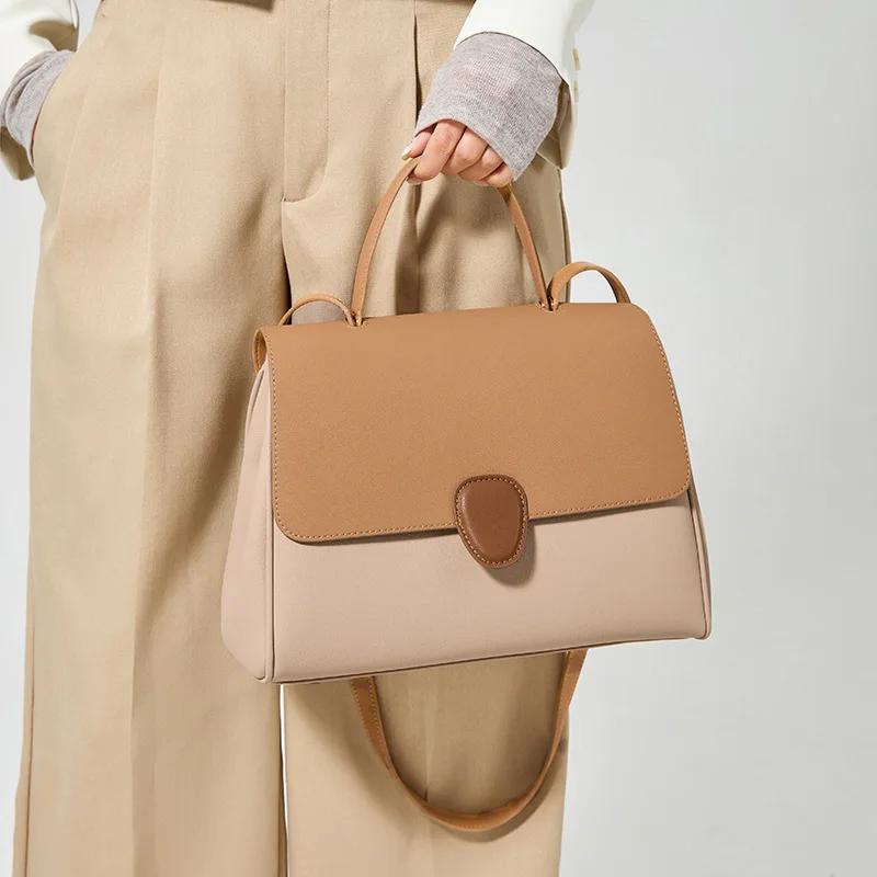 Genti din piele naturala pentru femei tote mare capacitate geanta umar crossbody nisa lux nou