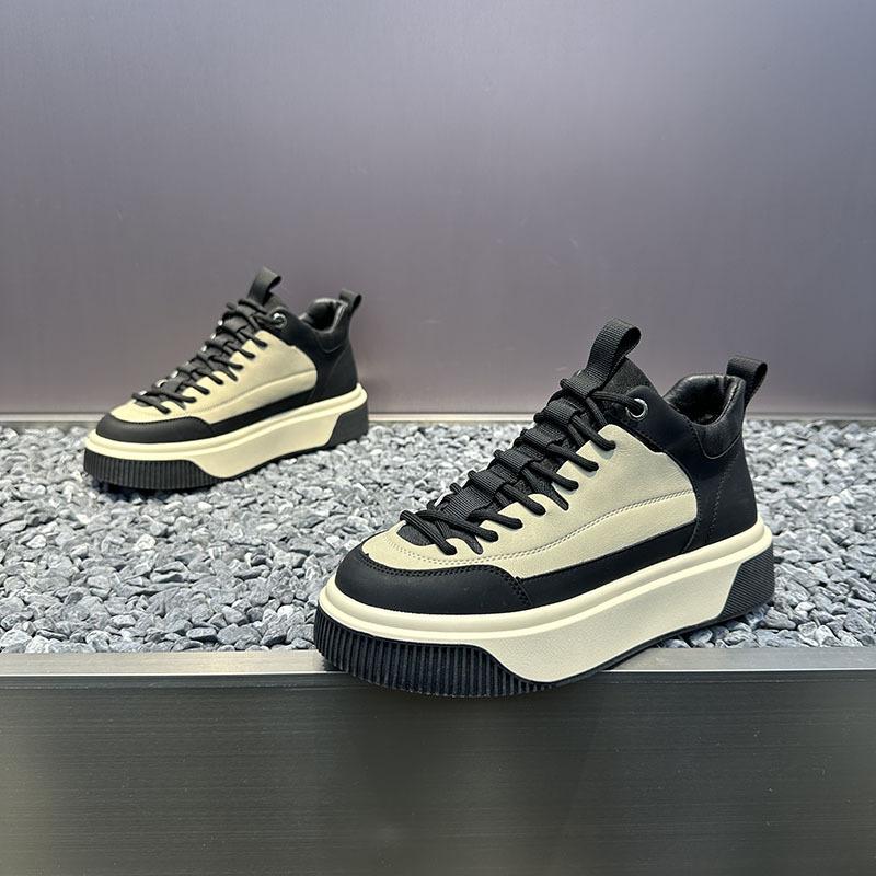 High-top board shoes New spring and autumn color matching trendy shoes Platform comfortable casual shoes qs