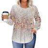 Dámské topy plus size košile s dlouhým rukávem kulatý výstřih splývavá tunika ležérní volná halenka L-5X