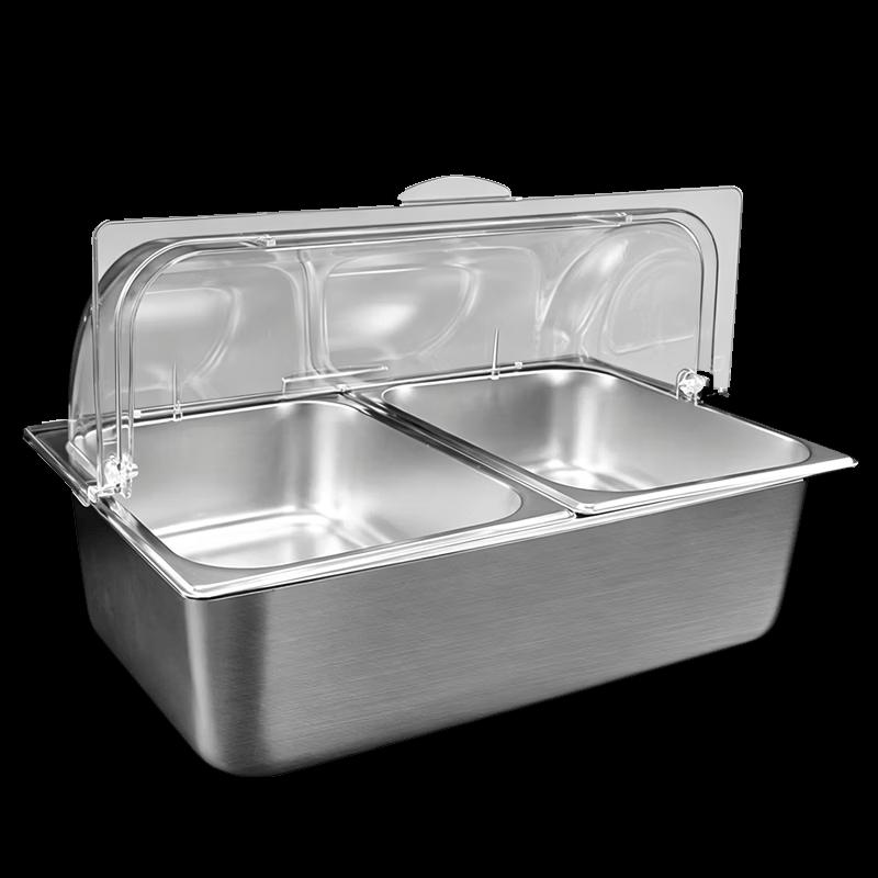 304 Stainless Steel Buffet Food Pan with Transparent Lid