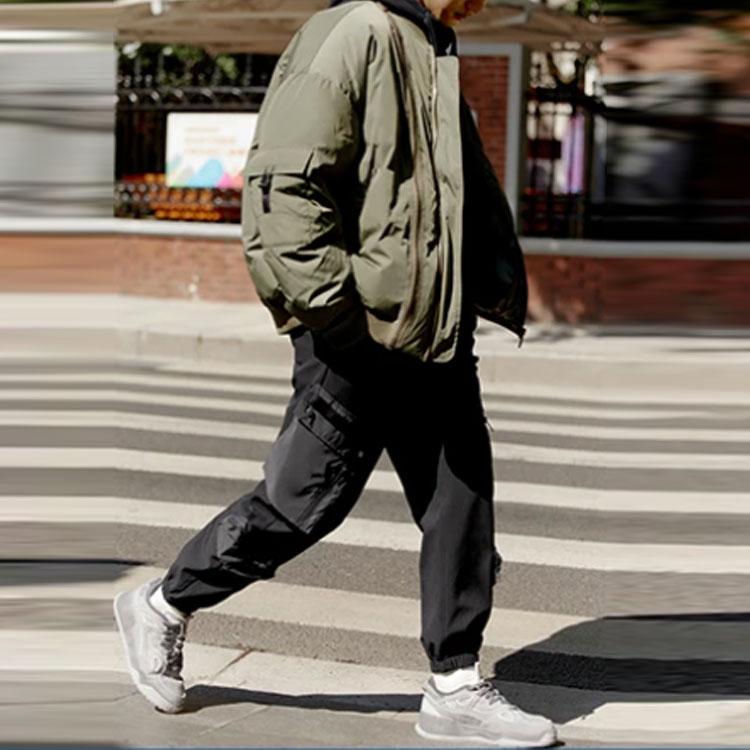 Li-Ning Reflective Cuffed Fleece Knit Sports Pants With Large Pockets Men Pants Black AYKR989-3