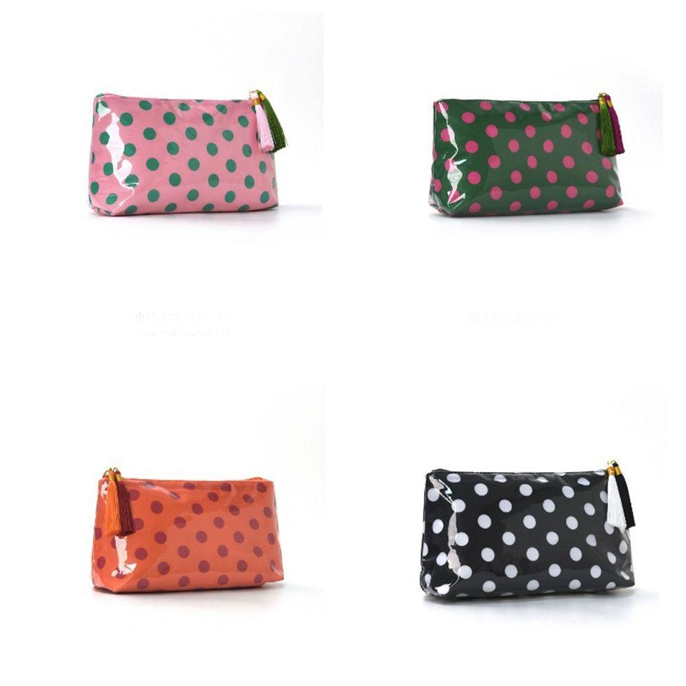 PVC Polka Dot Makeup Bag Polka Dot Travel Toiletry Bag Cosmetics Organizer Vacation