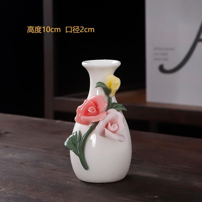 Chinese Mini Ceramic Handmade Flower Vase Flower Inserted Dry Flower Fragrance Bottle Home Table Desk Decorations Accessories