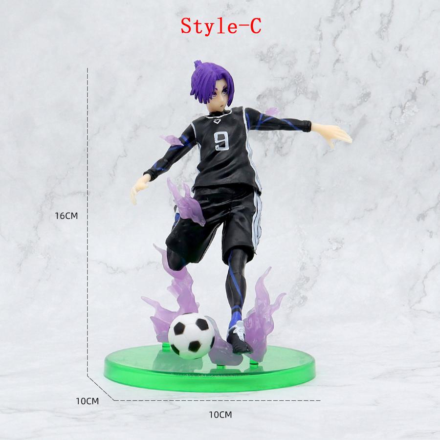 Anime BLUE LOCK Funny Football Sport Lover Soccer Fans Kick The Ball Action Figures Style Statues Home Ornament Desk Doll Toys