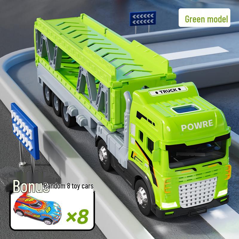 Kids' Large Alloy Engineering Car Puzzle with Deformation and Track Ejection - Boys' Toy Truck