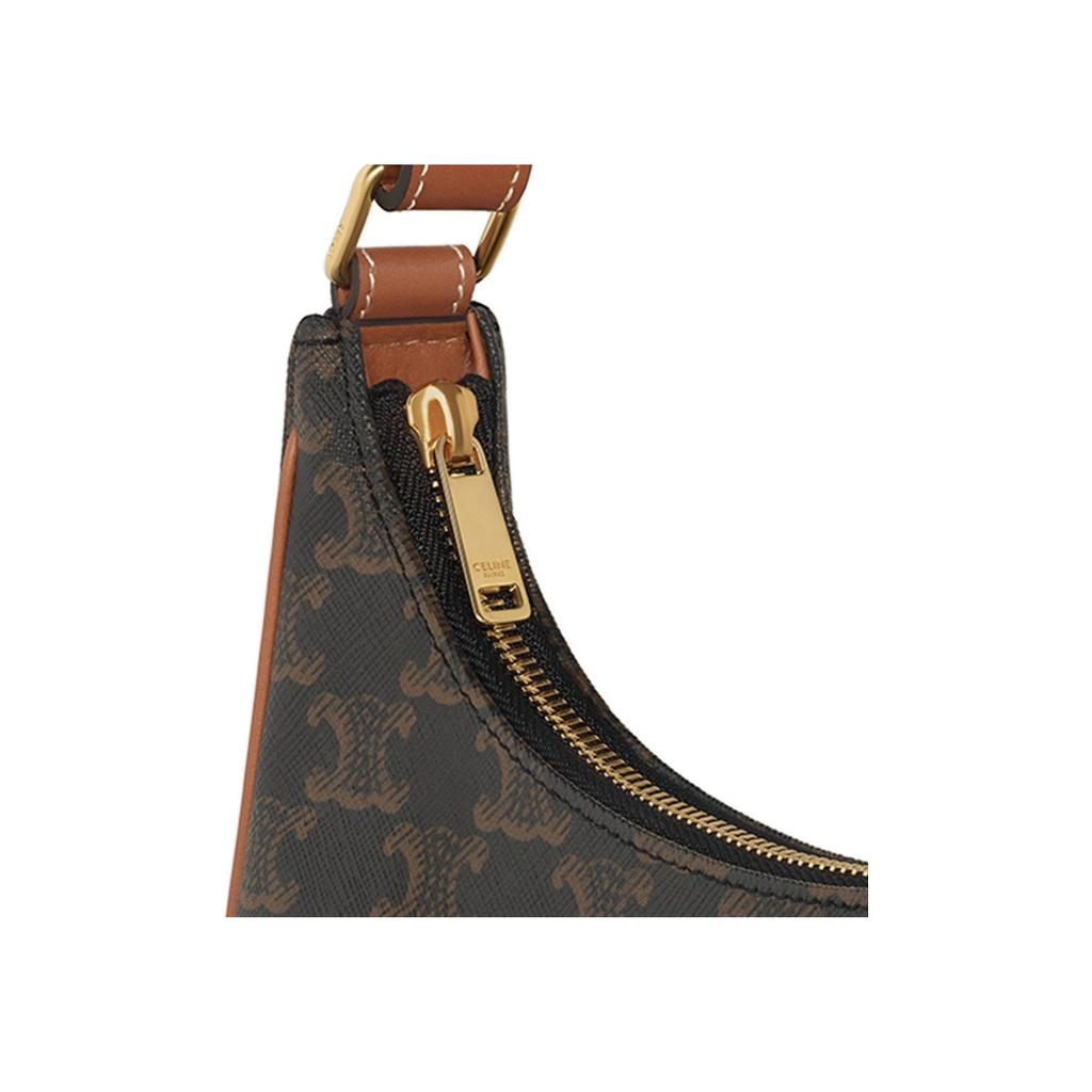 Celine Ava Classic Monogram Canvas Adjustable Shoulder Strap Leather Tote Bag Small Women Handbags Brown 193952BZJ-04LU