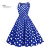 Vrouwenjurk Retro A-lijn Grote Swing Strak Hoge Taille Mouwloos Vierkante Hals Stippenprint Achterkant Rits Contrasterende Kleur 50s 60s Feest Bruiloft Prom Baljurk