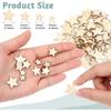 100Pcs Unfinished Wooden Stars Ornaments Cutout Blank Wood Pieces Star Cutouts Ornaments for Christmas Wedding Party DIY Crafts