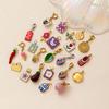 Stainless Steel Enamel Pendants Cute Flower Leaf Charm Accessories For Jewelry Making Necklace Earring Hanging Accessories