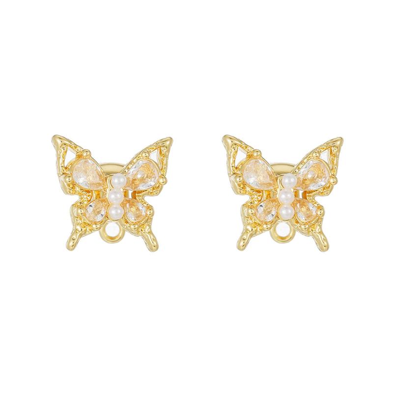 

2Pcs Butterfly Zircon Anti-Loss Ear Clip For Wireless Earphones Fashion Jewelry Luxury Headphone Accessories
