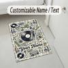 Decorative Artwork Theme Crystal Velvet Rug Personalized Custom Name Text Soft Floor Mat Home Decor