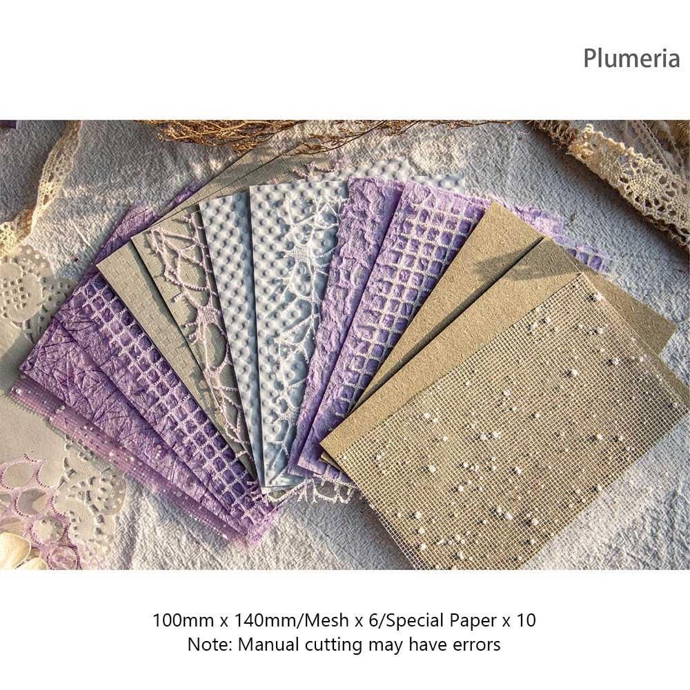 16 ks Sada na scrapbooking z více materiálů Speciální papír Síťka Dekorace do scrapbooku DIY doplňky Materiál na deník Ozdoba