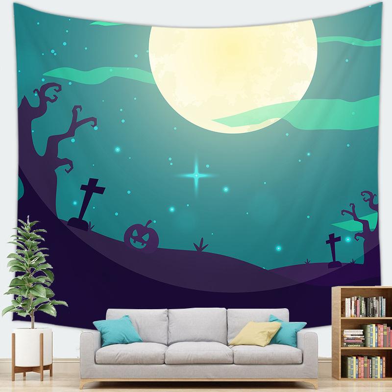 

Halloween decoration background cloth digitalprinted polyester tapestries living rooms bedrooms macrame wall hanging 74x94cm(29x37in)