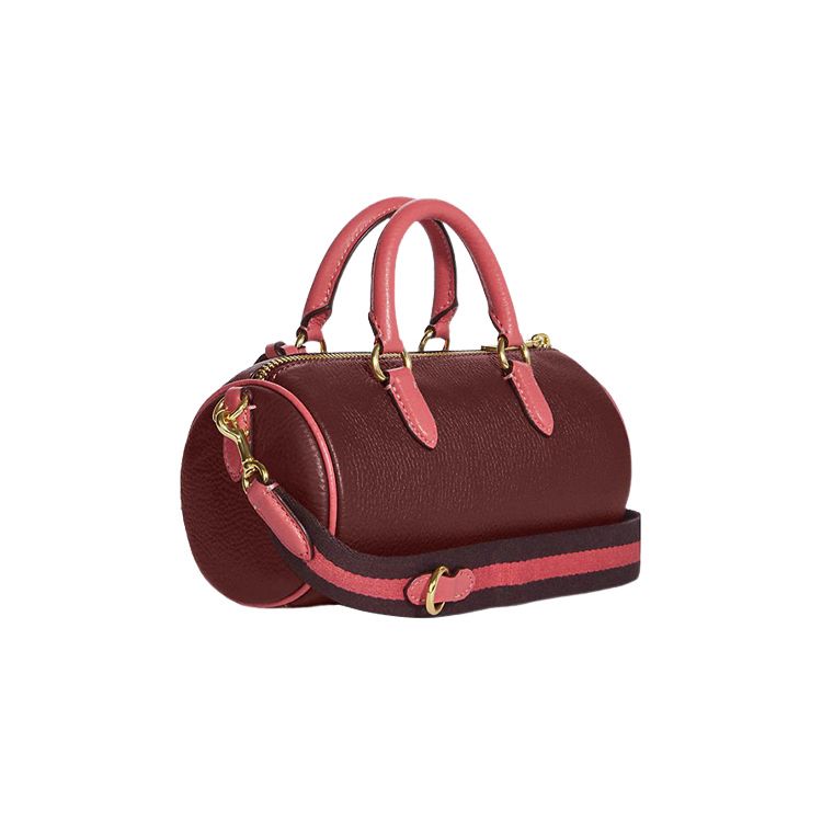 Coach Borsa a cilindro in pelle Lacey 19 con chiusura superiore a zip per donna Borsa a mano Bordeaux CB876-IMMZI