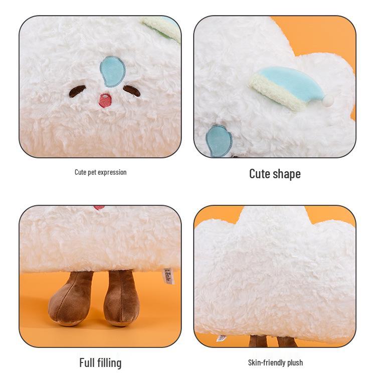 Cute White Cloud Plush Throw Pillow & Toy Doll