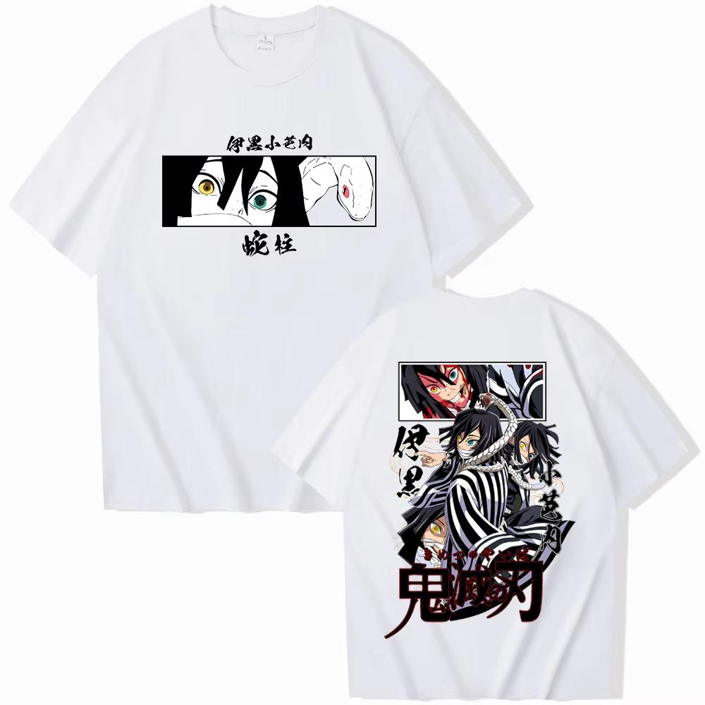 Anime Demon Slayer Iguro Obanai T-Shirt Women Men Harajuku O Neck Short Sleeve T Shirt for Fans Kawaii  Vintage Clothes