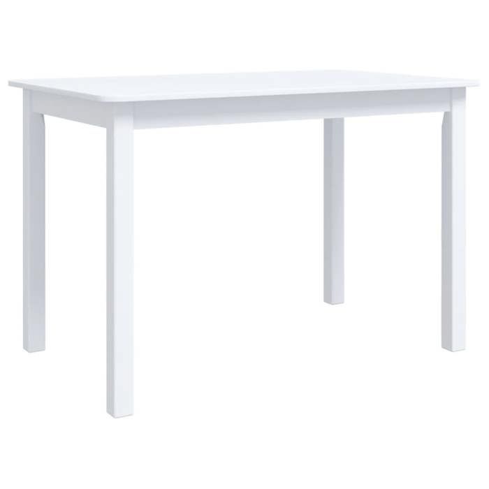 VidaXL Table de salle à manger Blanc 114x71x75 cm Bois d'hévéa massif