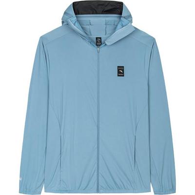 Training Series Solid Color Zip-Up Hooded Breathable Sports UV Protection Jacket Men Jacket Sky-Blue 952427704-3